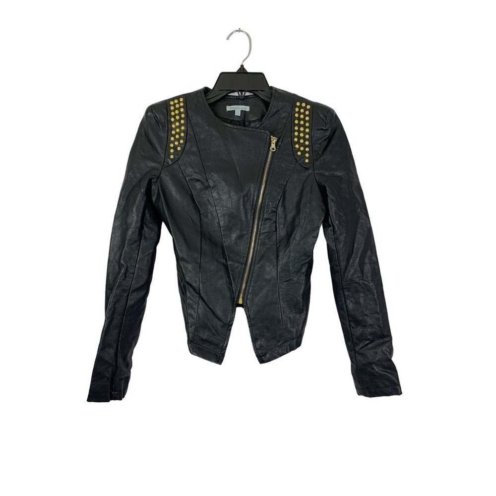 Charlotte Russe Women's Black & Gold Crop Jacket